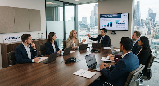 JobTravia consulting and technology leadership in an advisory session